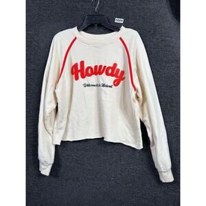 Modish Rebel Sweatshirt Womens XL Cream Howdy Welcome to the Midwest Cropped